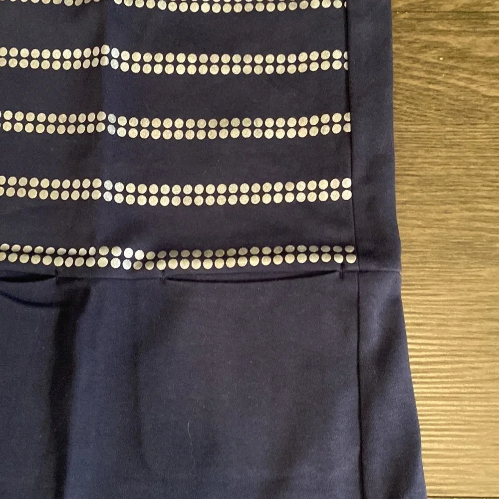 Crewcuts Sleeveless Sheath Dress. Size 7. Adorable Silver Dot Print. Navy.
